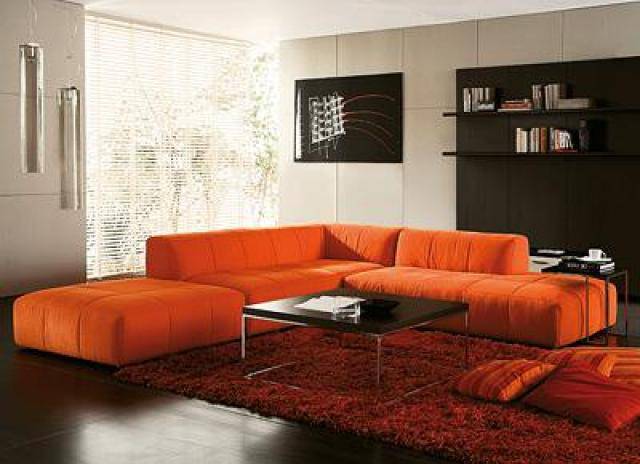 Decorating Ideas Using Orange Sofa In Living Room Freshnist
