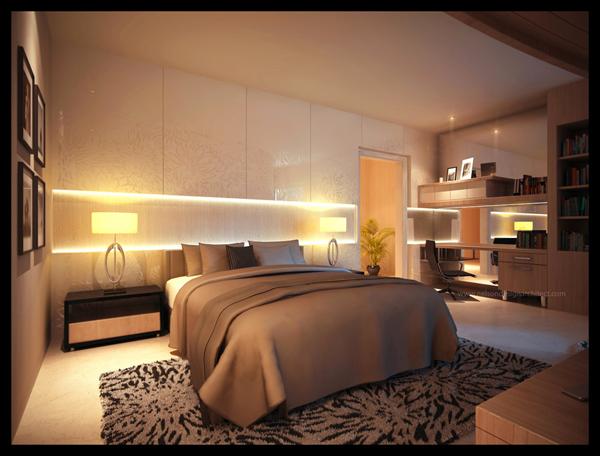 modern luxury bedroom layout